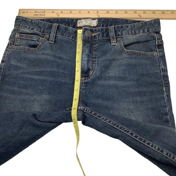 Free People Distressed Skinny Denim Mid Rise Jeans Womens Size 28 Blue - Picture 4 of 10